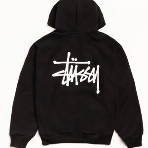 Stüssy Black Basic Script Hoodie 2X NWT